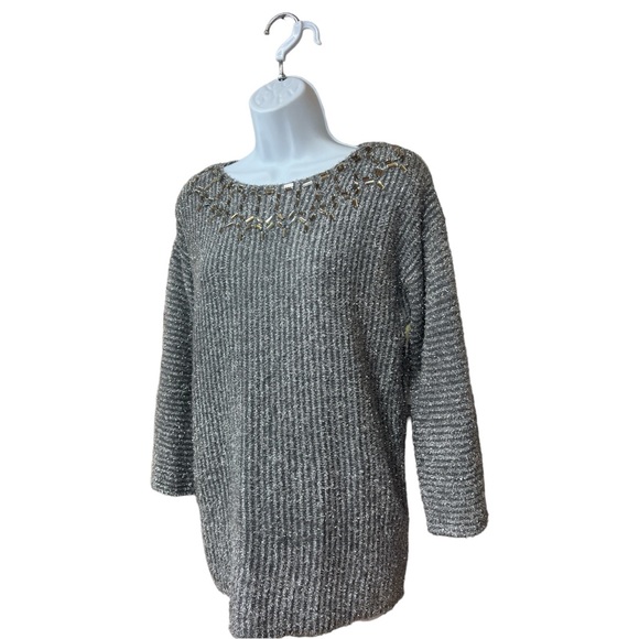 Sz Medium Ruby Rd Grey Silver Sweater NWT - Picture 5 of 8